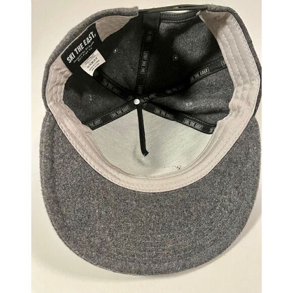 Ski The East Wool Blend Icon Flatbrim Trucker Hat Green, Grey Leather Patch NWOT - Picture 5 of 10